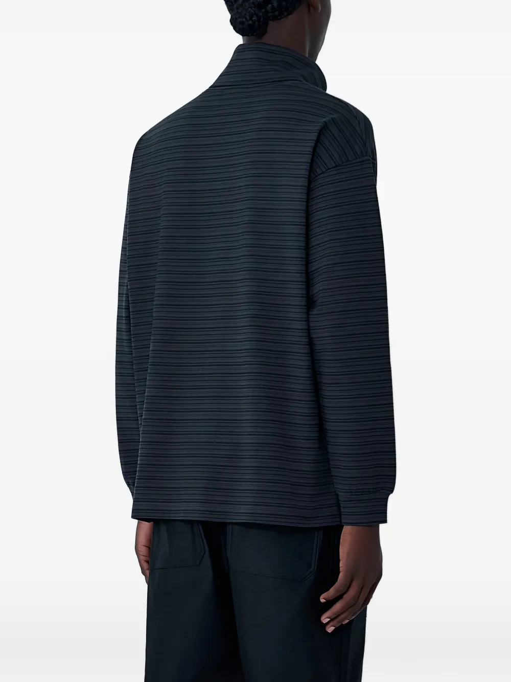  Comme Des Garçons Homme Striped Turtleneck Sweatshirt - Grey 