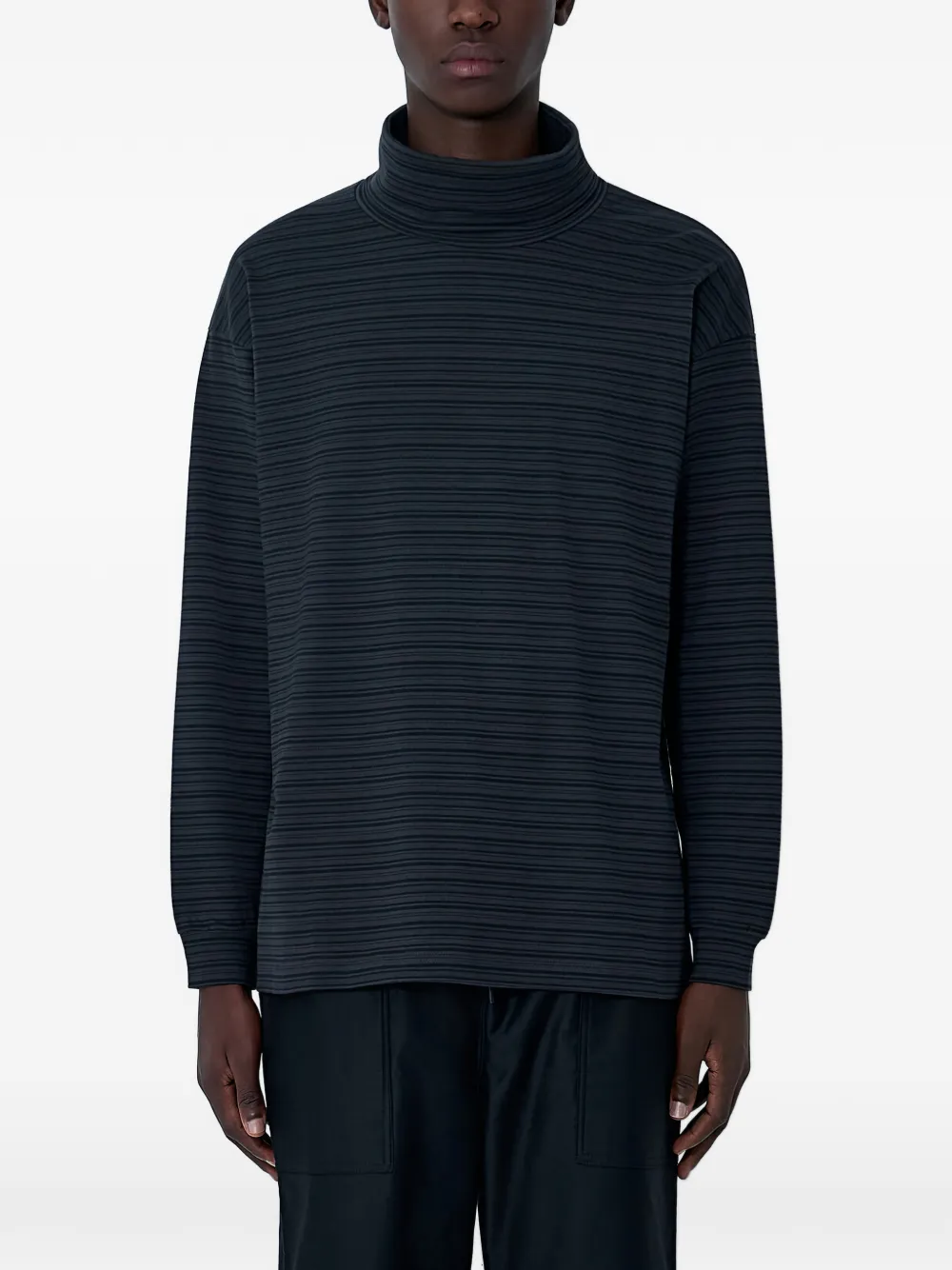 Comme des Garçons Homme striped turtleneck sweatshirt - Grigio