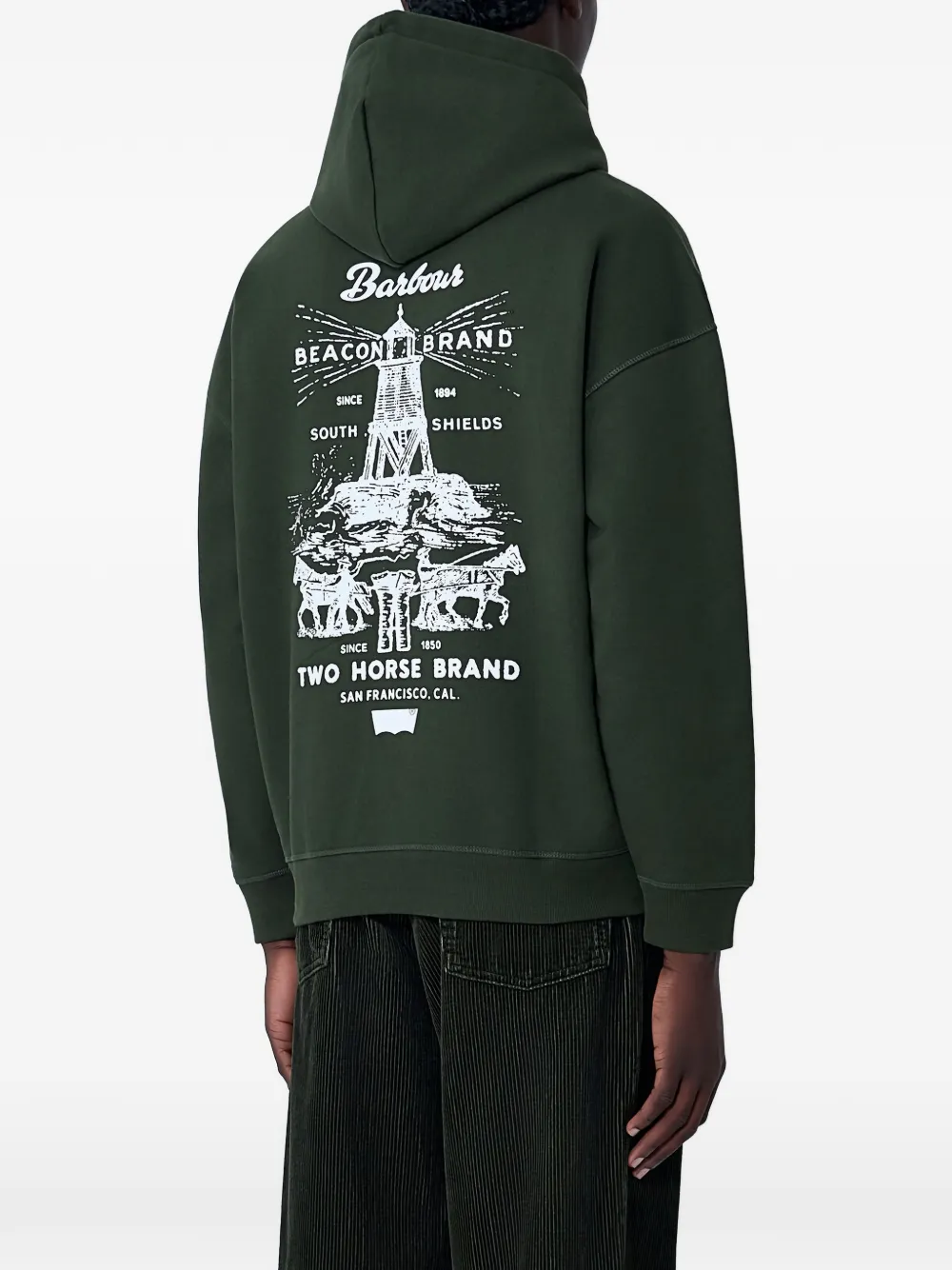 Levi's x Barbour hoodie met logodetail Groen