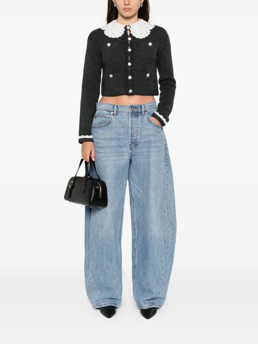 Self-Portrait lace-collar button cardigan | Cardigans | Image 2