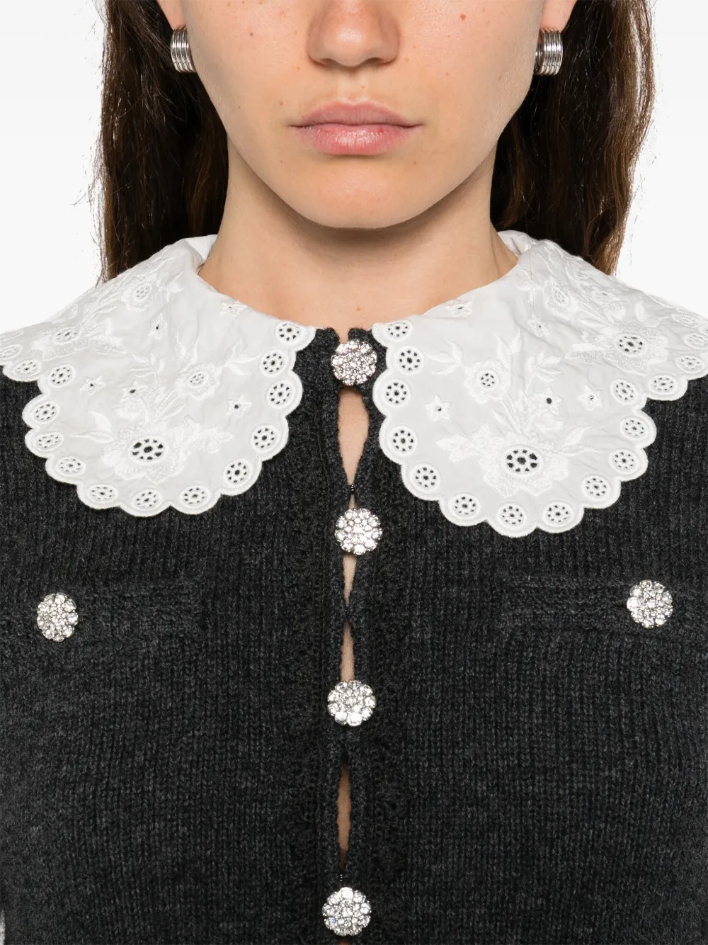 Self-Portrait Button-down vest Grijs