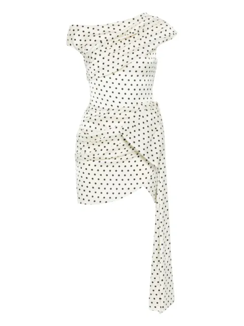 Self-Portrait polka-dot draped mini dress