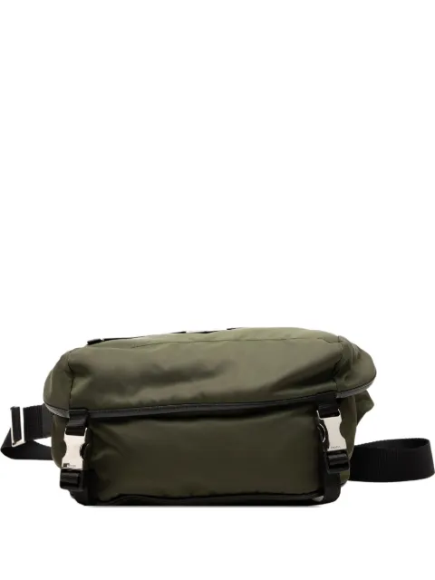 Prada Pre-Owned 2013-2025 Tessuto Double Buckle Gürteltasche mit Saffiano-Besatz