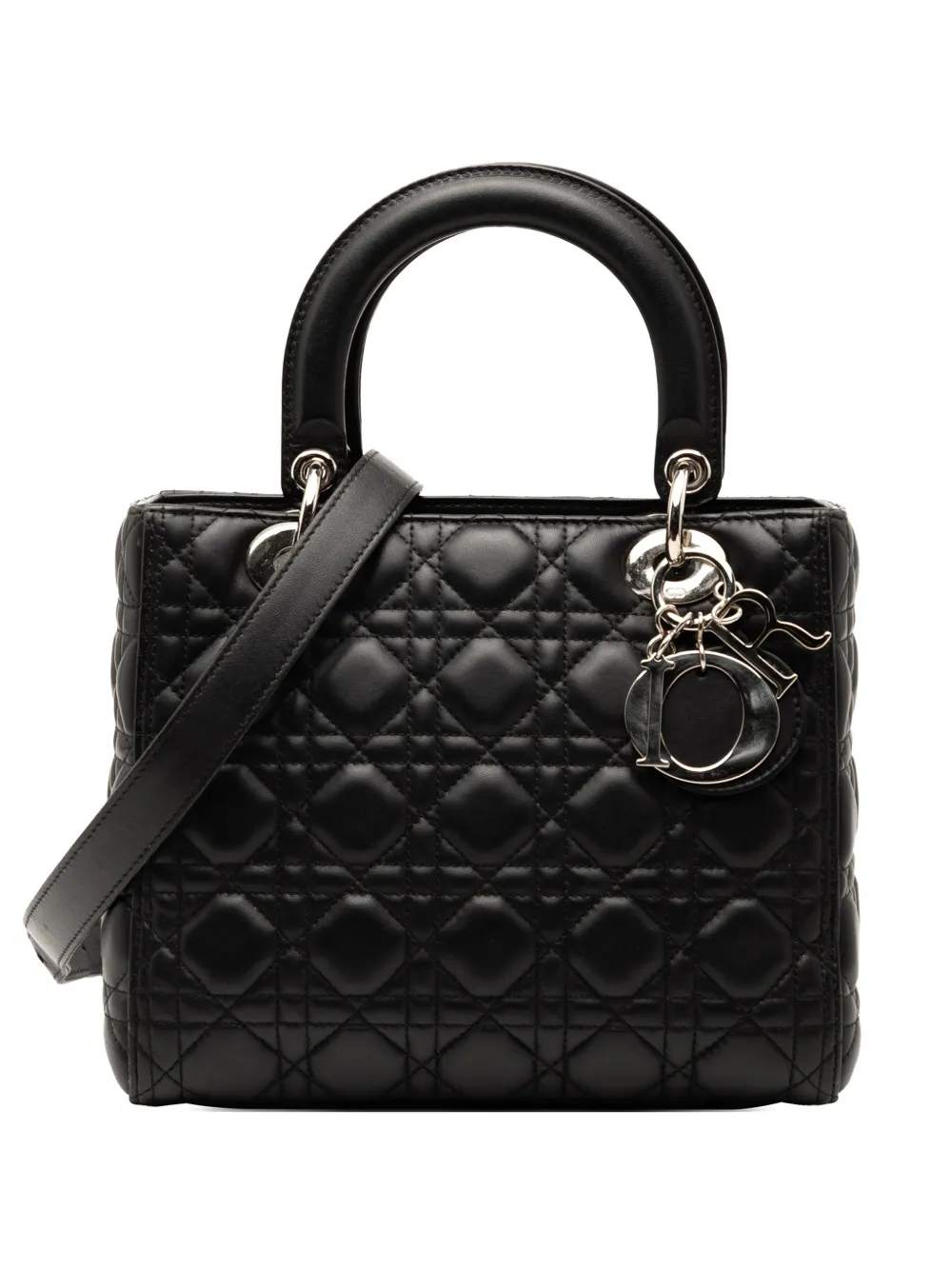 Christian Dior Pre-Owned 2018 ミディアム ラムスキン カナージュ レディ ディオール サッチェルバッグ - Christian Dior Pre-Owned 2018 ミディアム ラムスキン カナージュ レディ ディオール サッチェルバッグ -