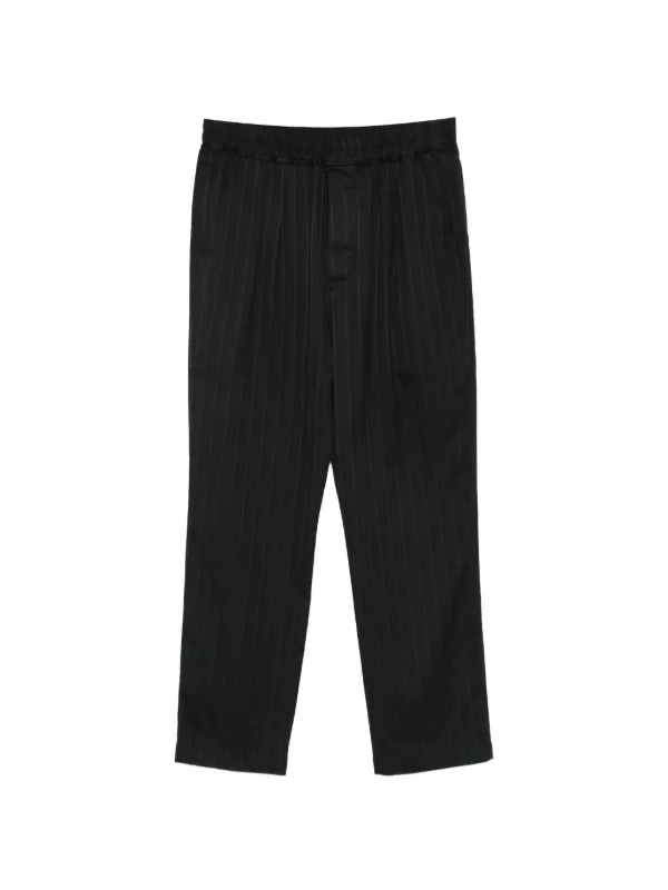 Tom Ford Pinstripe Elasticated Trousers in Black
