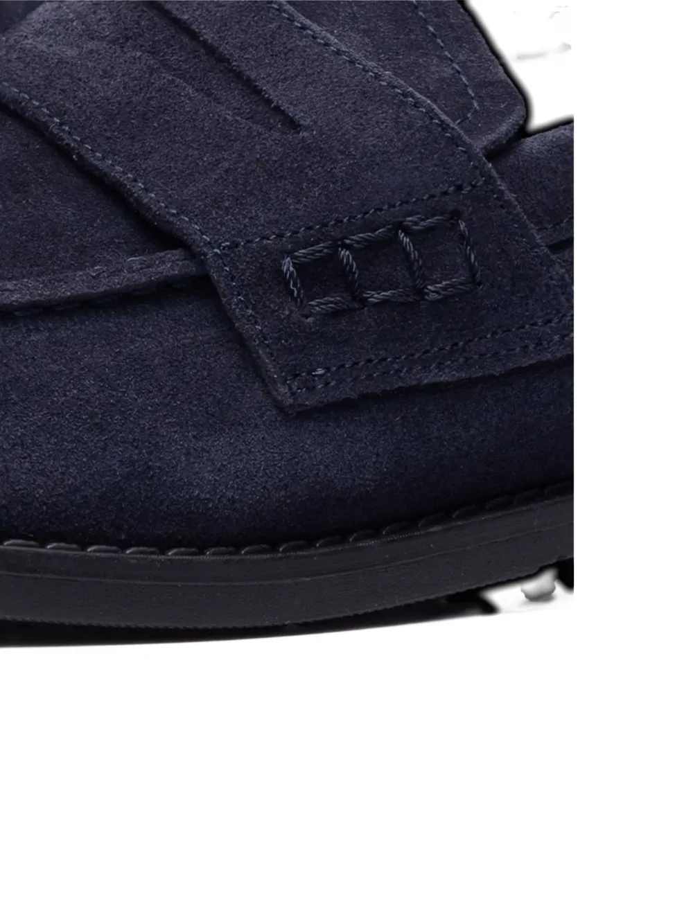 Poche Paris Suede Round-toe Loafers In Blue