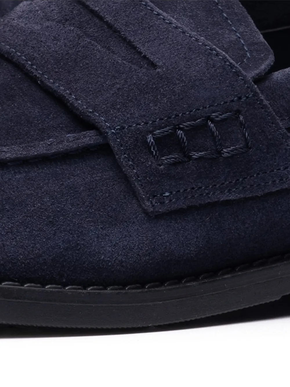  Poche Paris Suede Round-toe Loafers - Blue 