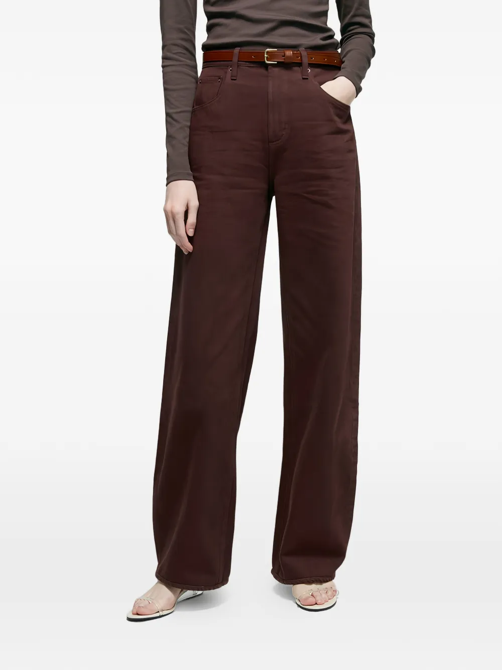 Hey Joanie Slope Curve Five Pockets Jeans In Brown