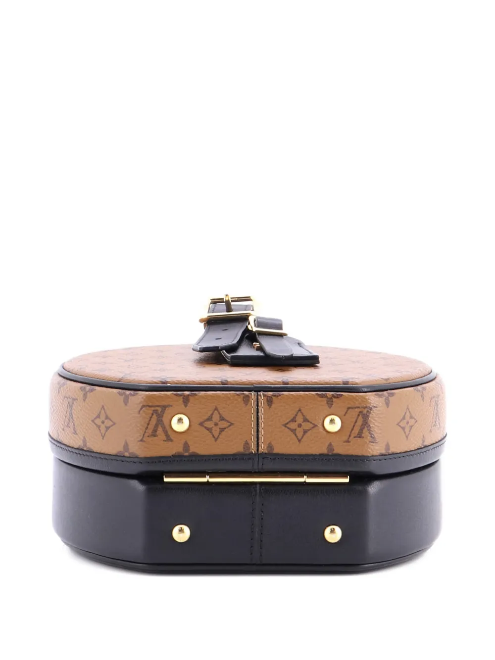 Pre-owned Louis Vuitton Petite Boite Chapeau Bag Reverse Monogram Canvas Shoulder Bag In Black