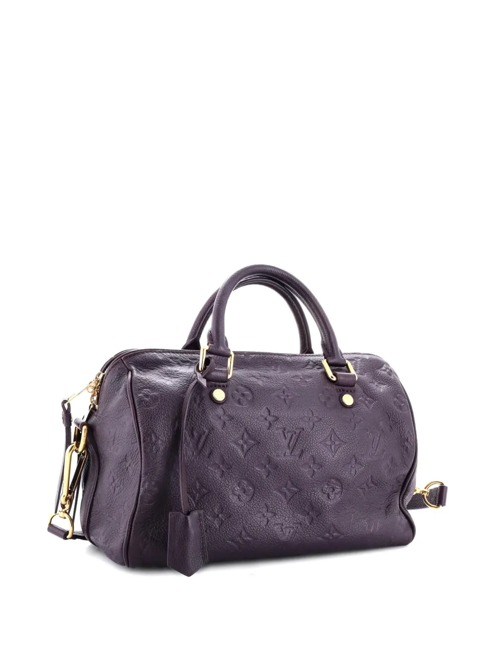 Pre-owned Louis Vuitton Speedy Bandouliere Bag Monogram Empreinte Leather 25 Shoulder Bag In Purple