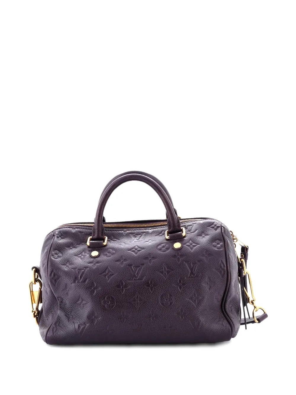 Pre-owned Louis Vuitton Speedy Bandouliere Bag Monogram Empreinte Leather 25 Shoulder Bag In Purple