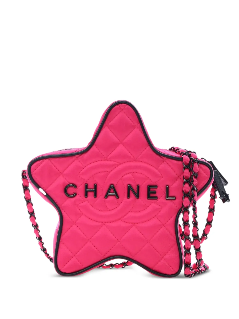 CHANEL Pre-Owned 2021-2025 Quilted Satin Walk Of Fame Star crossbody bag - Pink