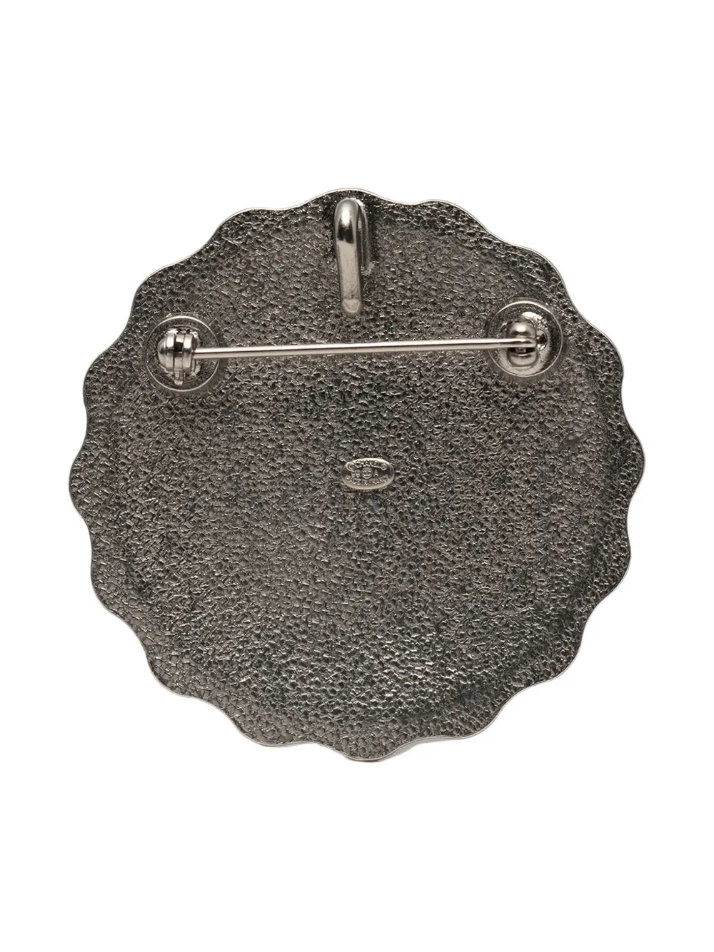 Pre-owned Chanel 1999 Silver Plated Medallion Floral Brooch Costume Brooch In Multi