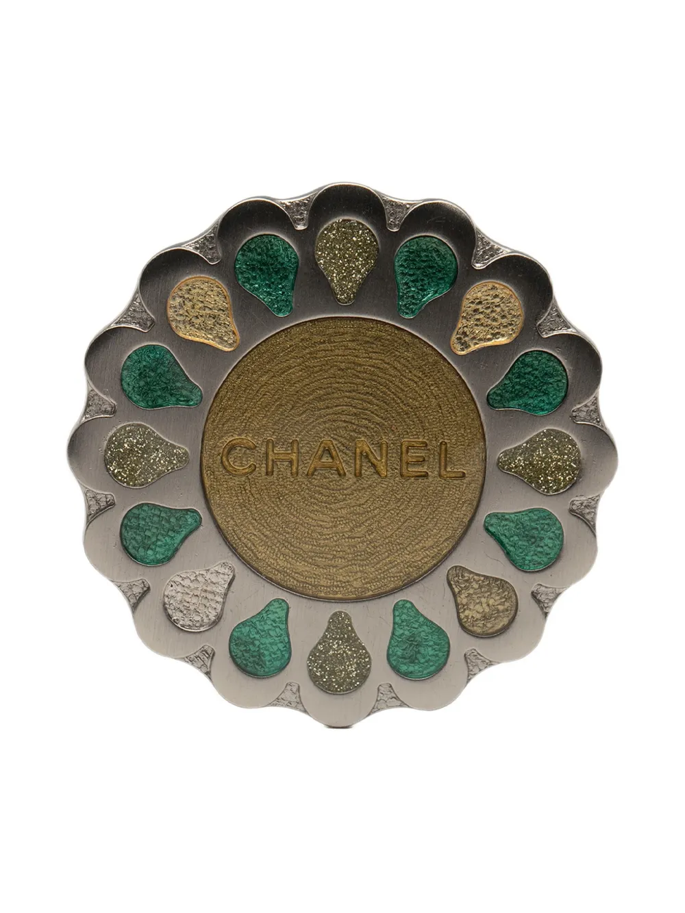 CHANEL Pre-Owned 1999 Silver Plated Medallion Floral Brooch costume brooch - Multicolore