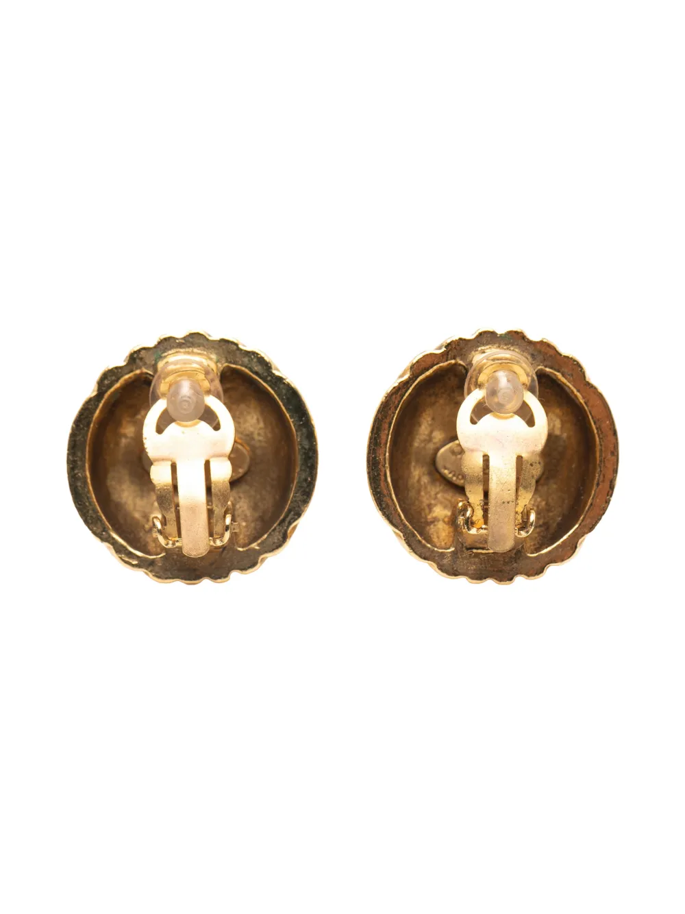 CHANEL Pre-Owned aretes redondos bañados en oro con logo CC 1980-1990 | Image 2