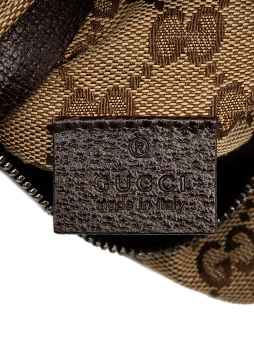 GUCCI Pre-owned 2000-2015 Gg Canvas Double Pocket Belt Bag In Brown