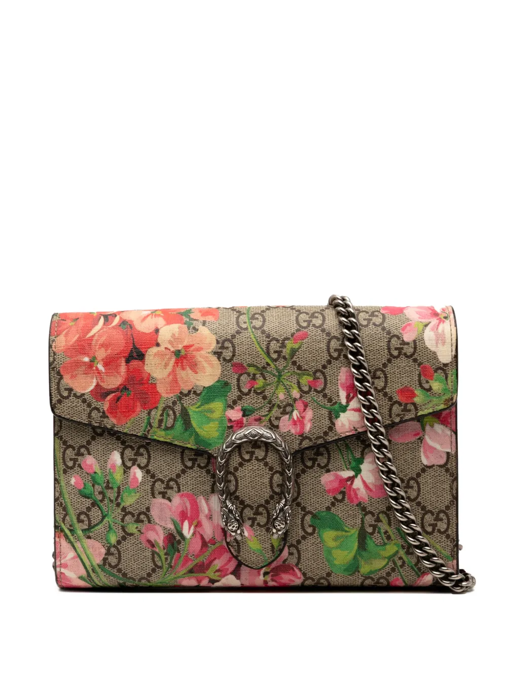 Gucci Pre-Owned 2016-2025 GG Supreme Dionysus Blooms Chain Wallet