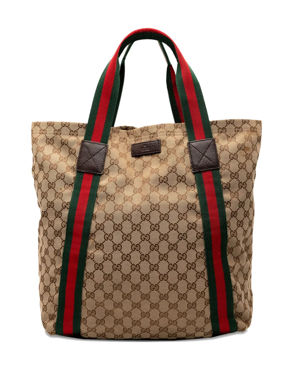 GUCCI Pre-owned 2000-2015 Gg Canvas Web Tote Bag In Brown