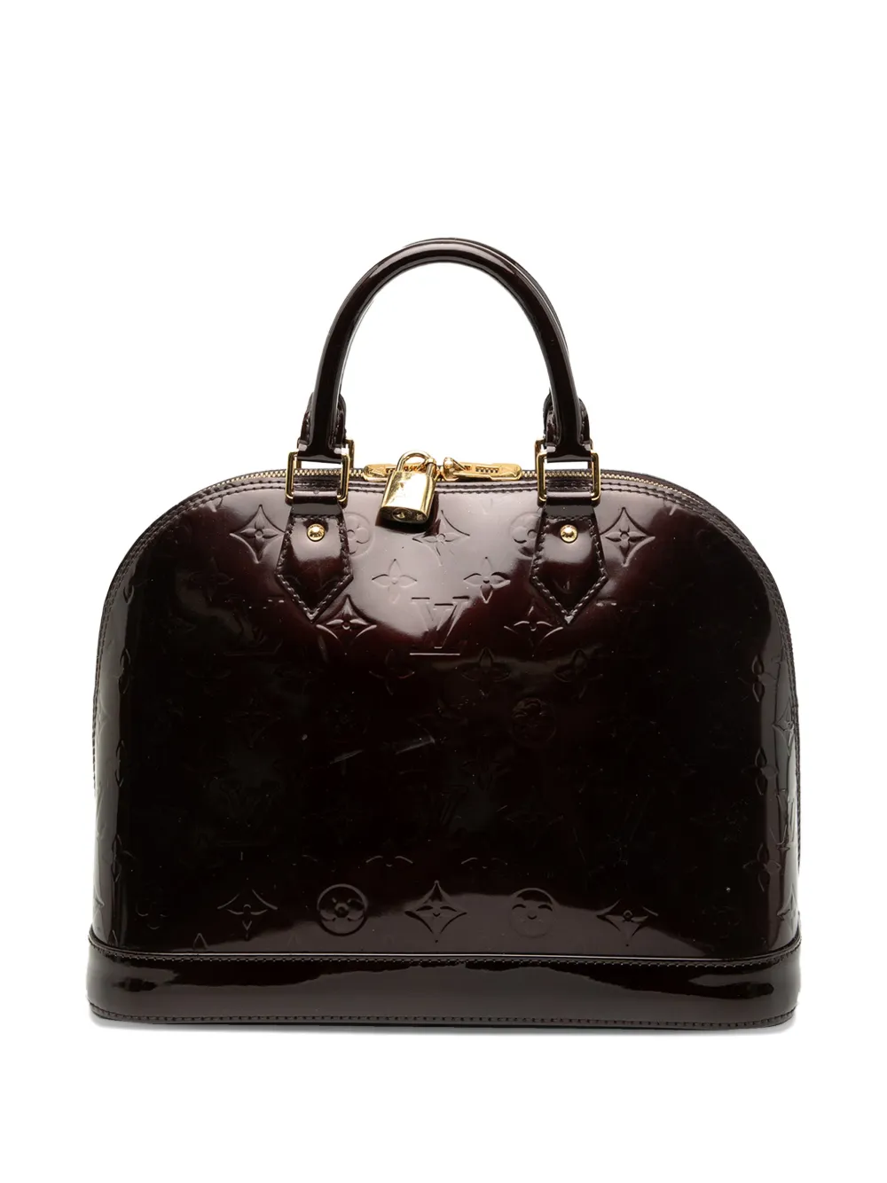 Pre-owned Louis Vuitton 2007-2014 Monogram Vernis Alma Pm Handbag In Purple