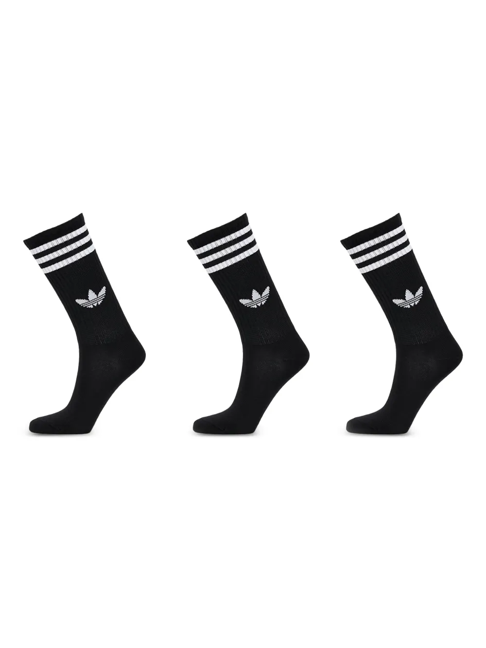 adidas three-stripes logo socks (pack of three) | Black | Image 1
