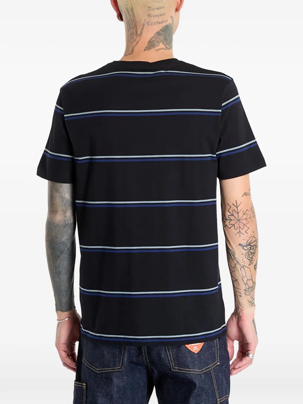 Fred Perry Fine Stripe T-shirt In Black