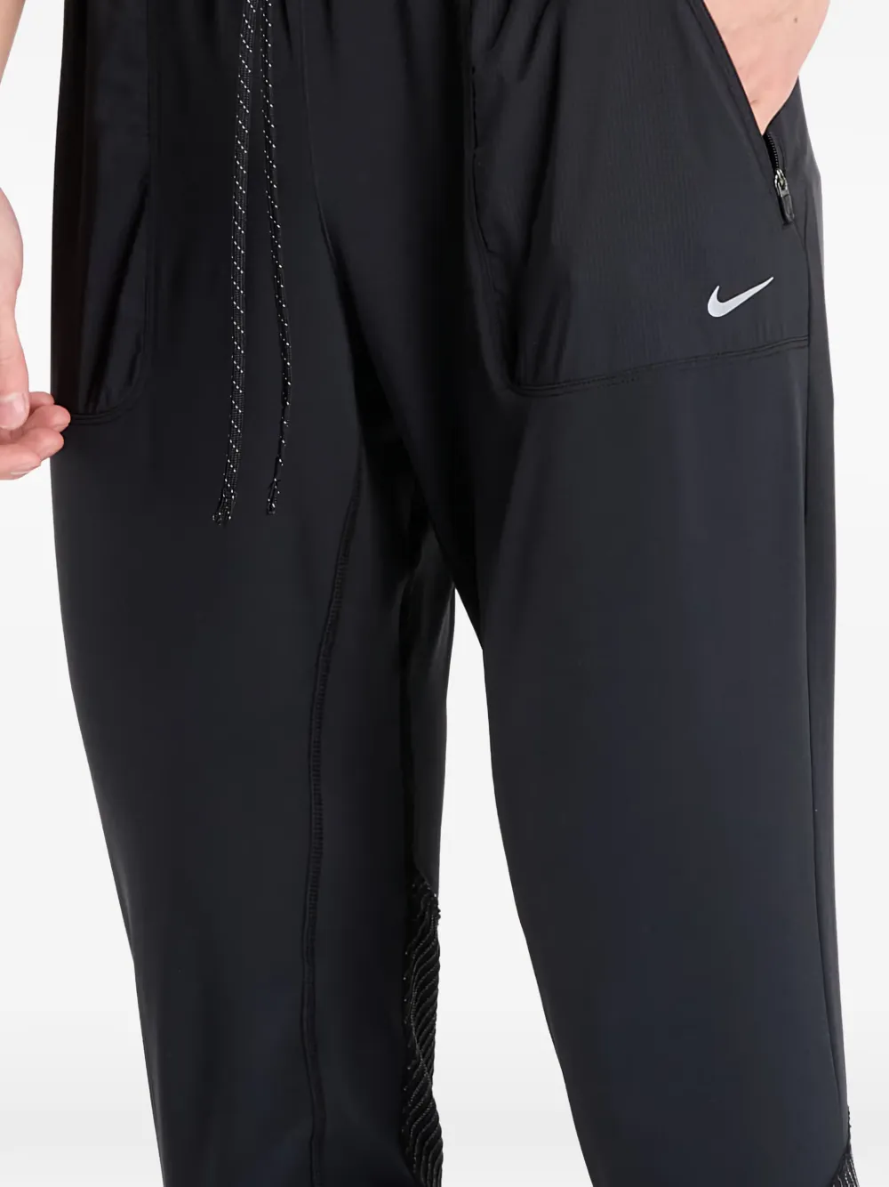 Nike reflective accents running track pants Zwart