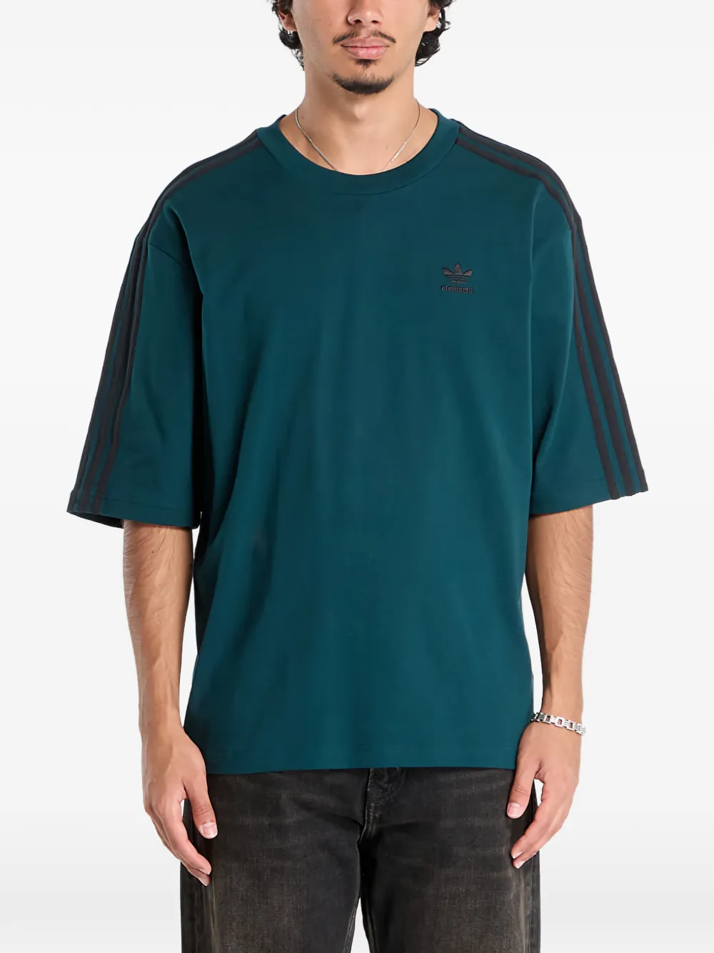 adidas Adicolor 3-Stripe T-shirt | Green | Image 1