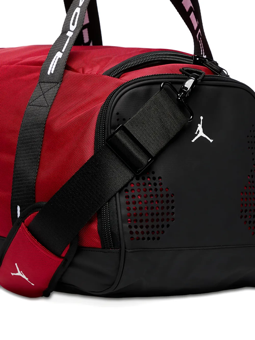 Jordan Logo-patch Strap Duffle Bag In Red