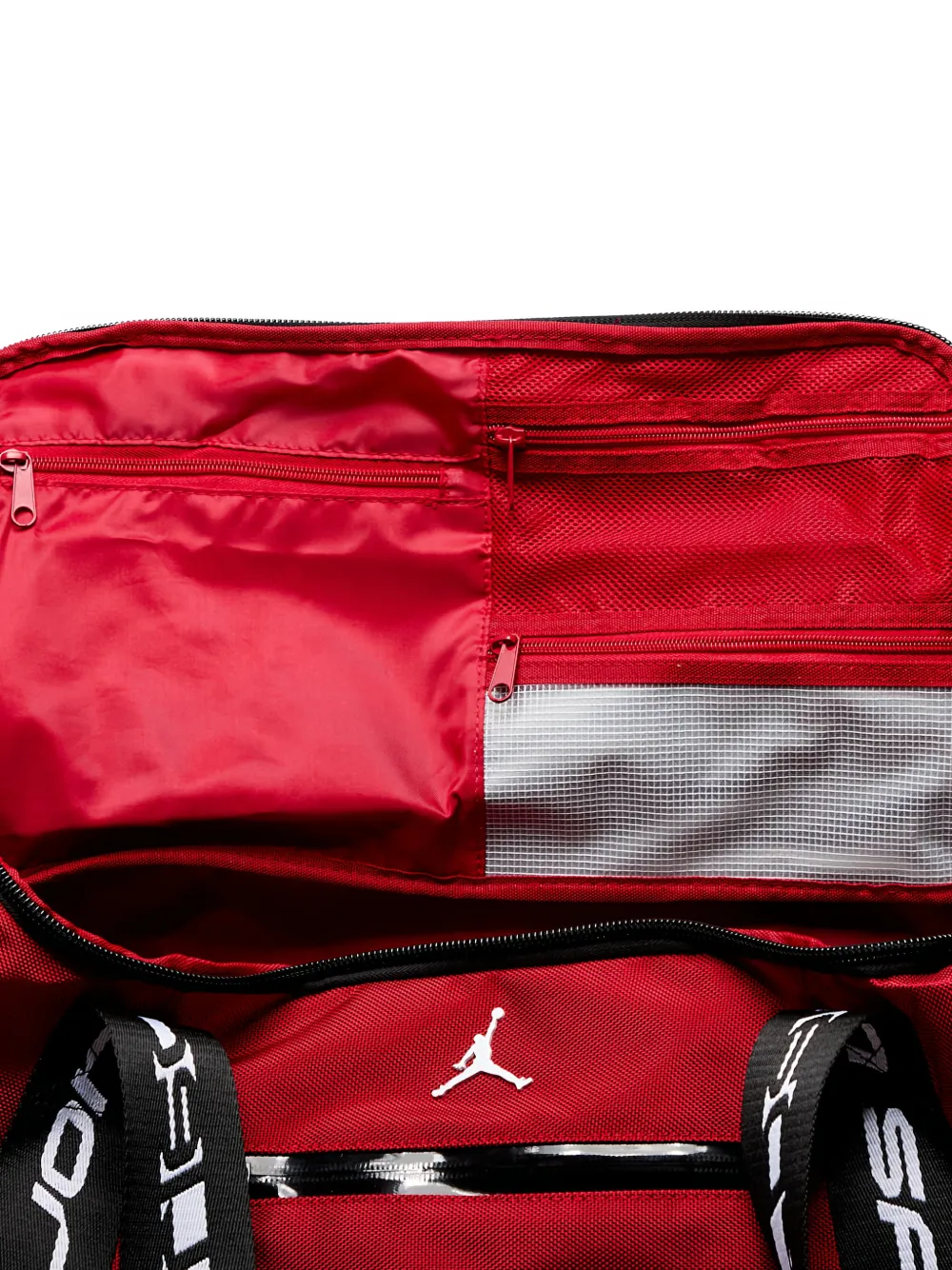 Jordan Logo-patch Strap Duffle Bag In Red