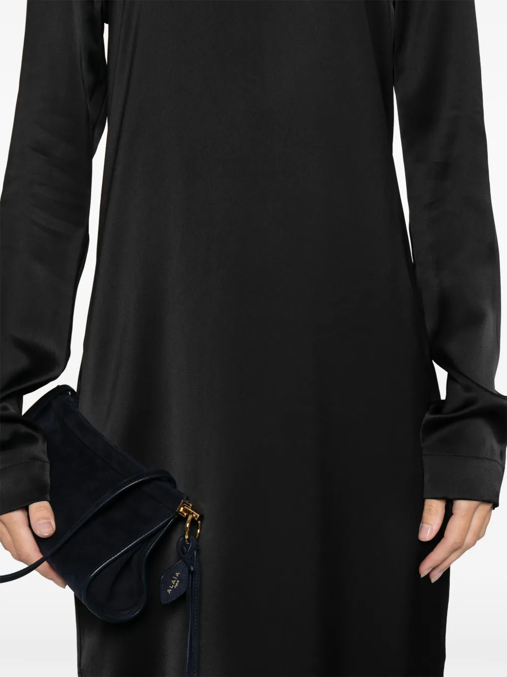 Totême Satin Maxi Dress In Black