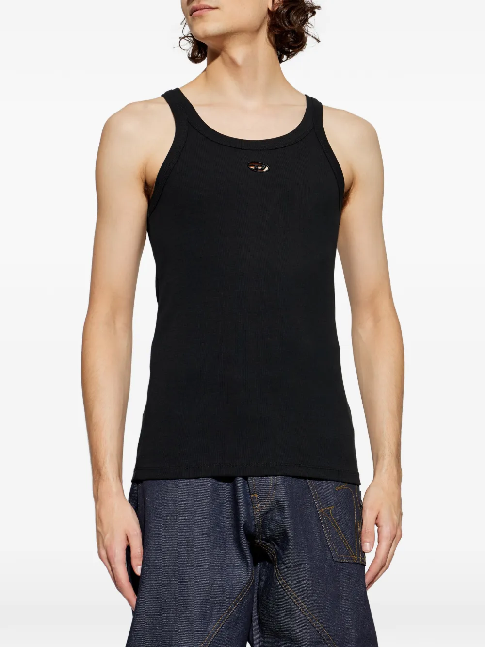 Diesel T-Wife-Dco spencer met logo Zwart