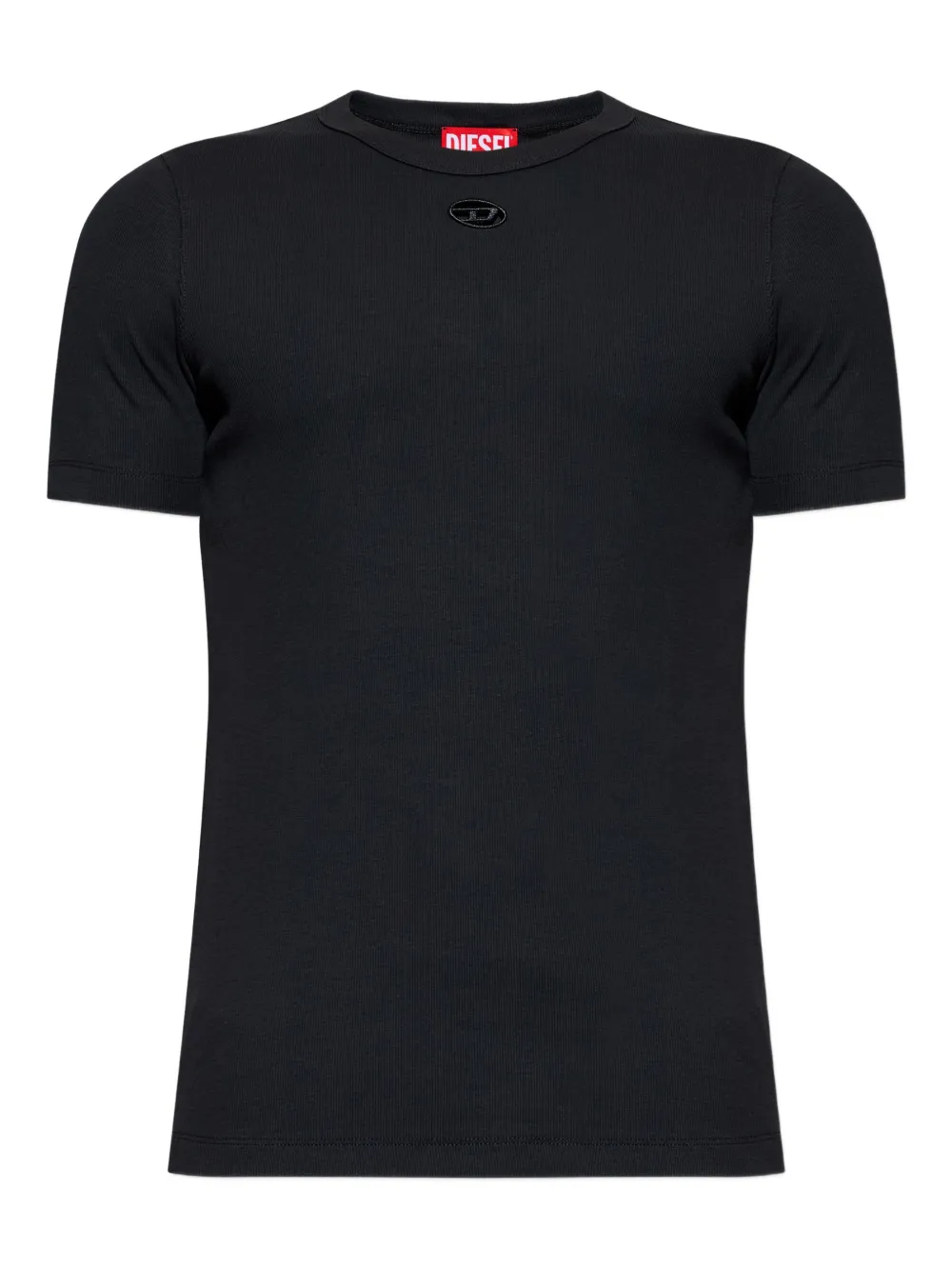 Diesel logo-detail ribbed T-shirt - Schwarz