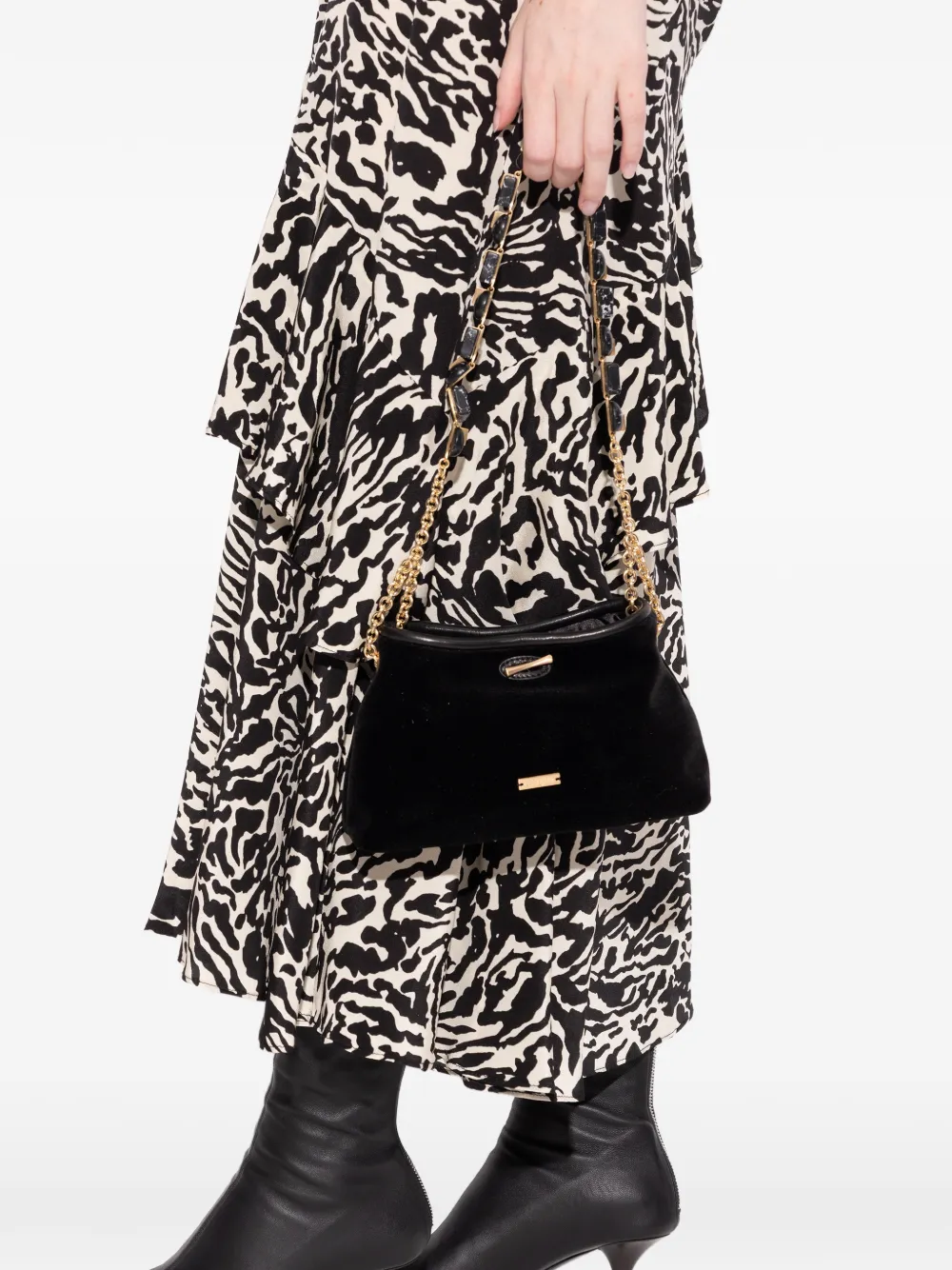 Cult Gaia small Kiraz bead-chain-strap shoulder bag - Zwart