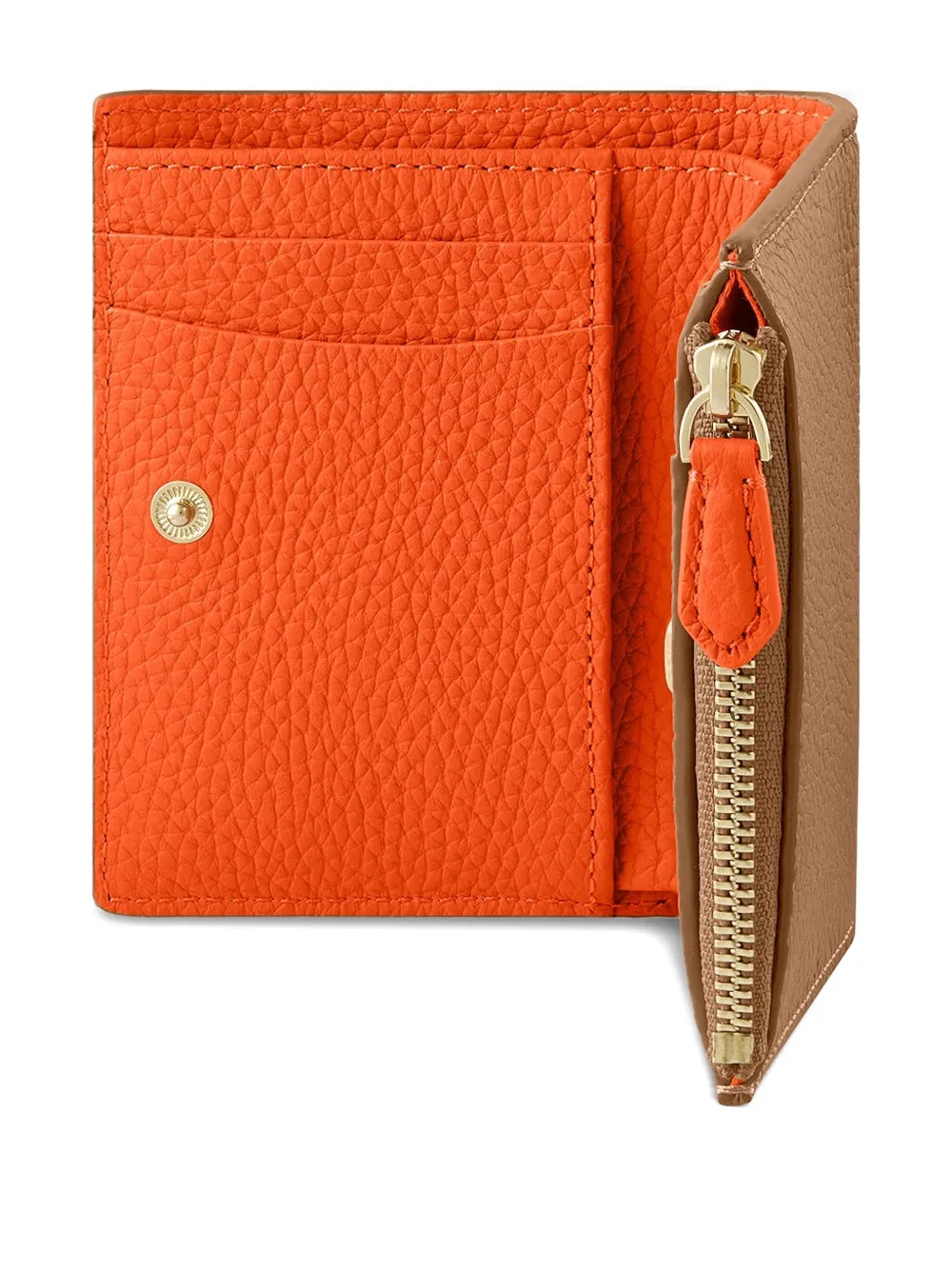 Maison De Sabre Zipped Bifold Leather Wallet In Brown