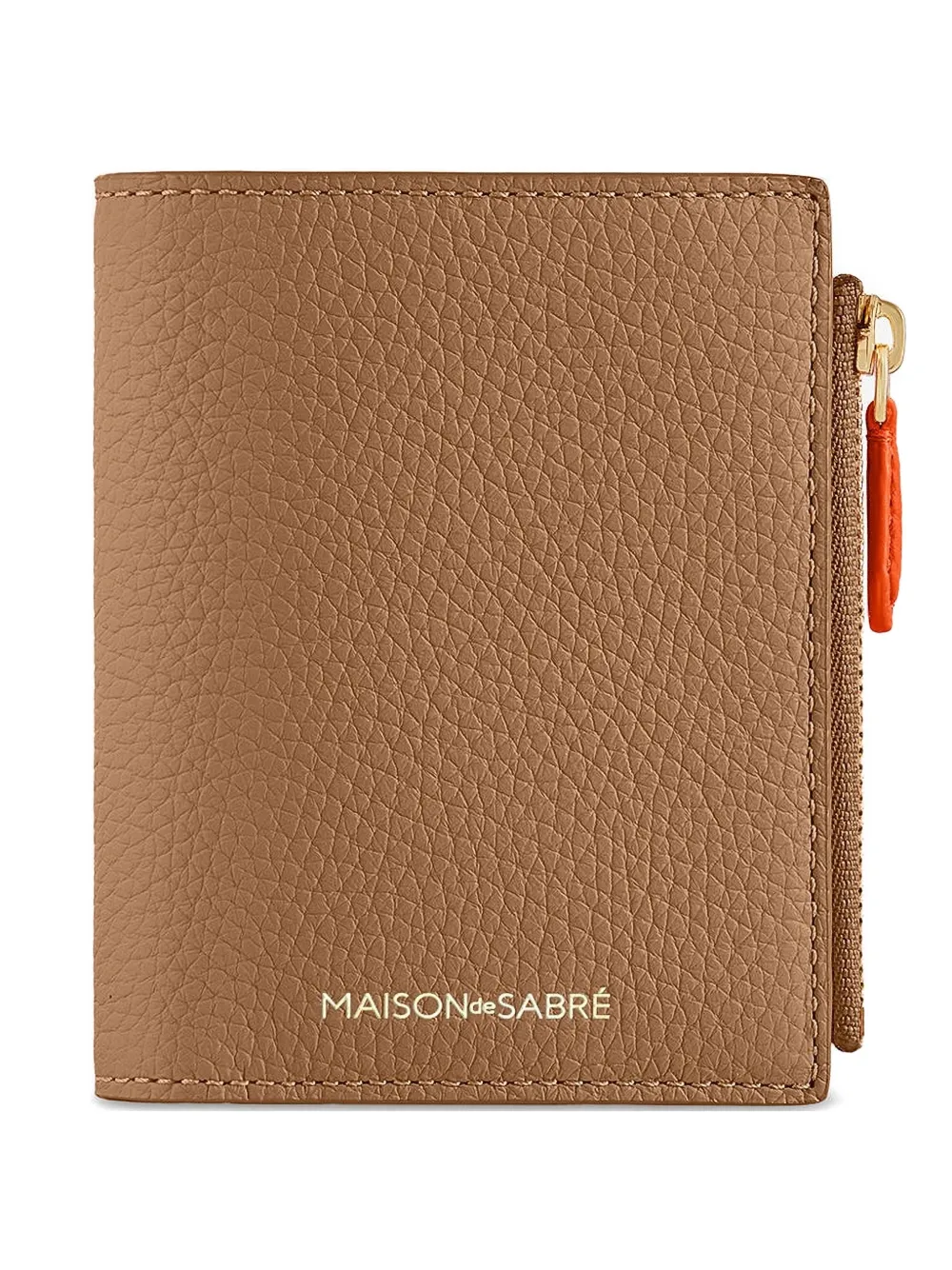 Maison De Sabre Zipped Bifold Leather Wallet In Brown