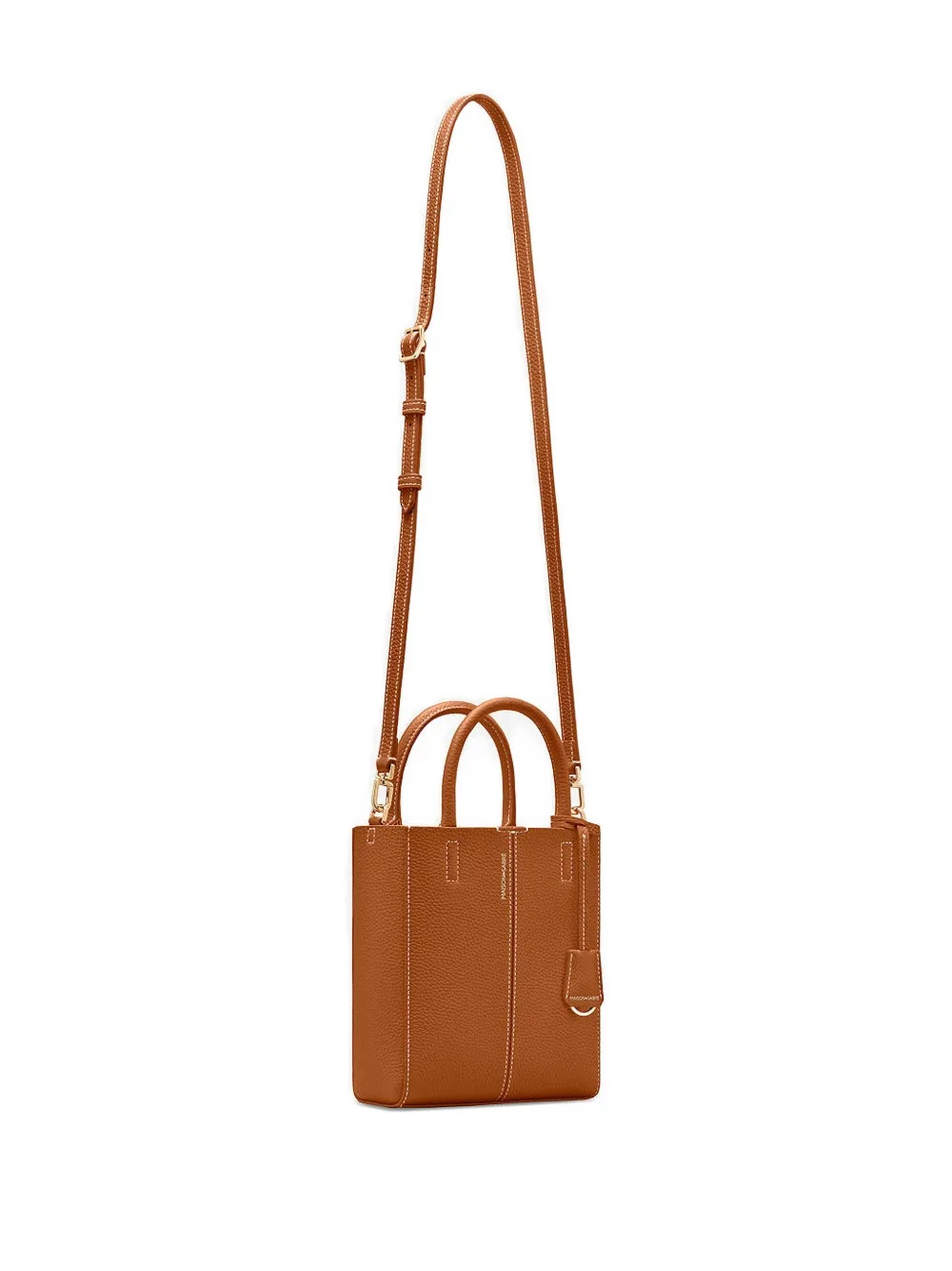 Maison De Sabre Mini Rolled Handles Leather Soft Tote In Brown