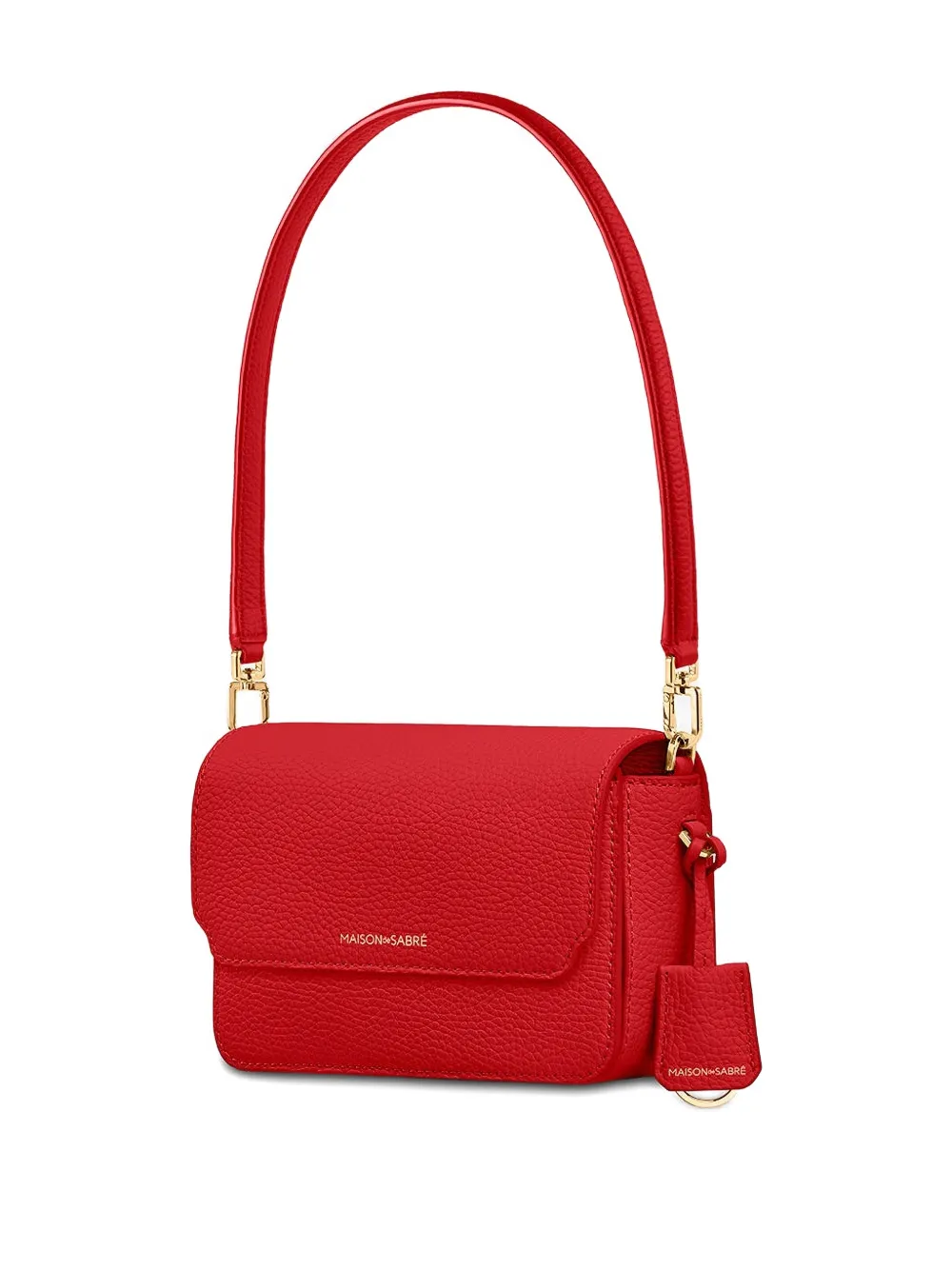 Maison De Sabre Leather Flap Shoulder Bag In Red