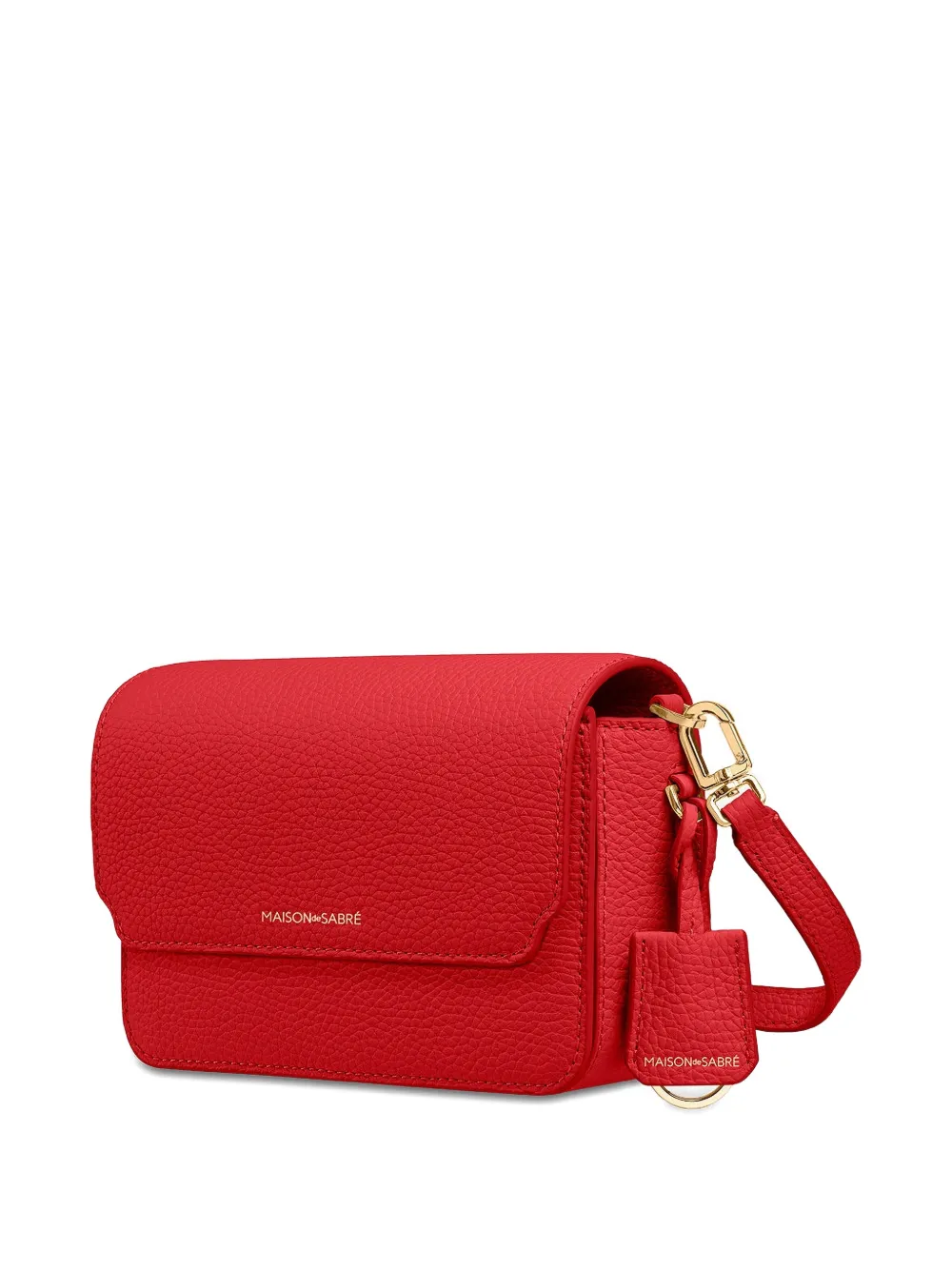 Maison De Sabre Leather Flap Shoulder Bag In Red