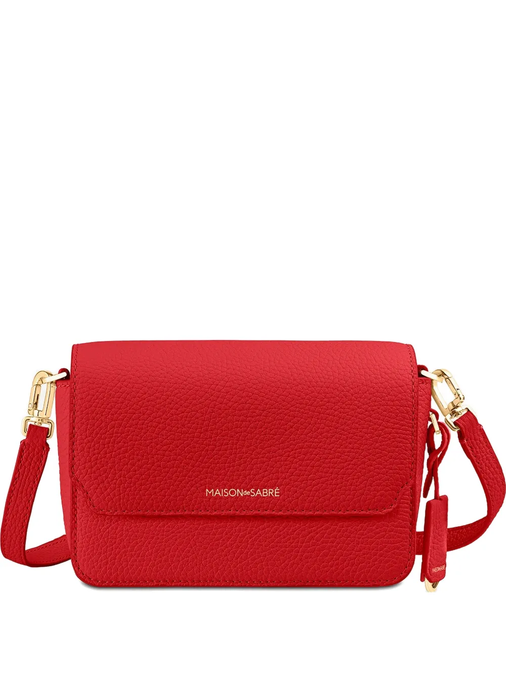 Maison De Sabre Leather Flap Shoulder Bag In Red