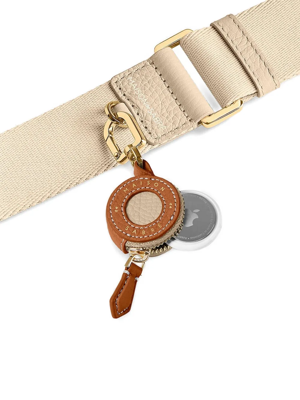 Maison De Sabre Leather Airtag Charm In Blue