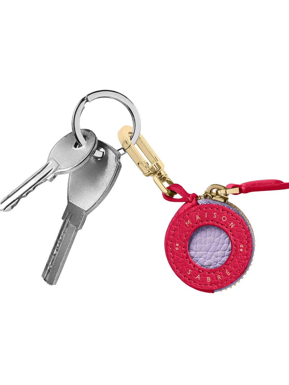 Maison De Sabre Leather Air Tag Charm In Brown