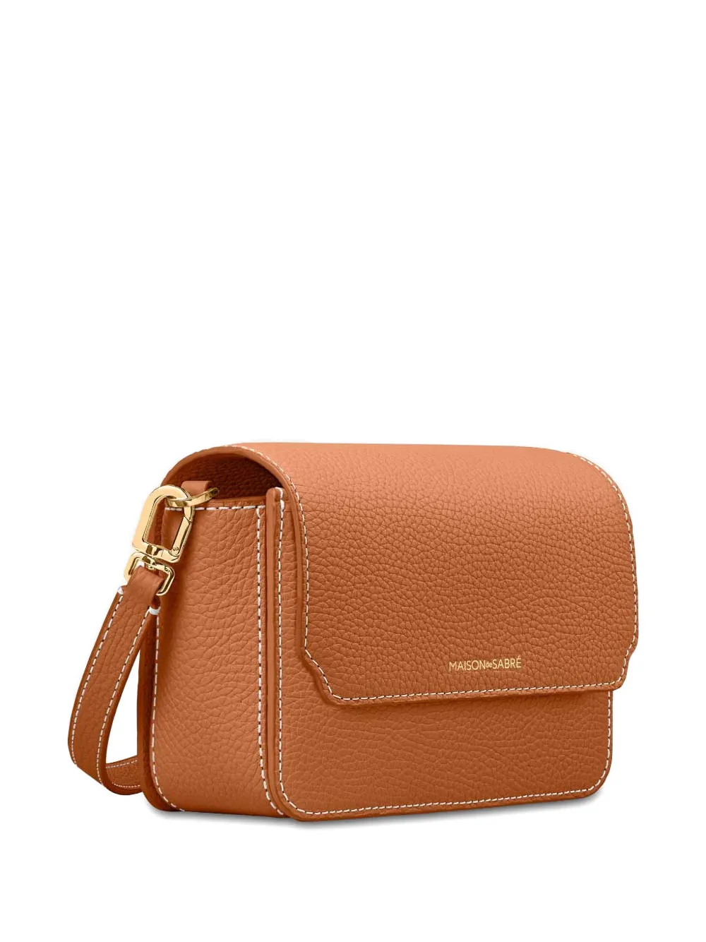 Maison De Sabre Mini Flap Leather Shoulder Bag In Brown