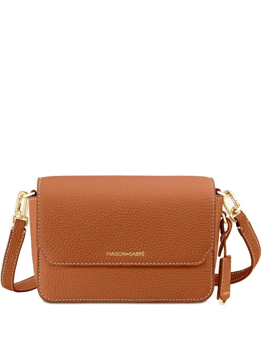 Maison De Sabre Mini Flap Leather Shoulder Bag In Brown