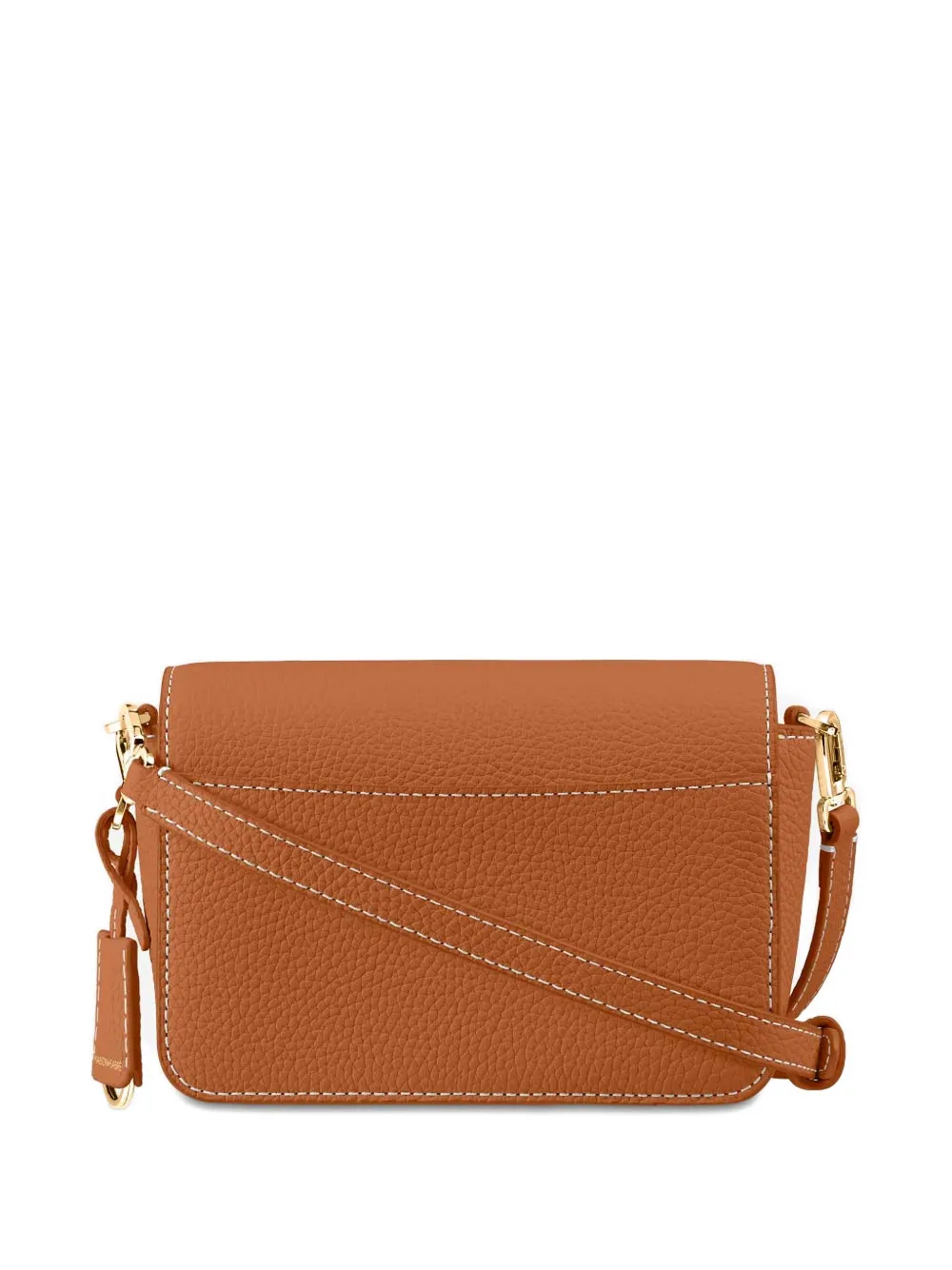 Maison De Sabre Mini Flap Leather Shoulder Bag In Brown