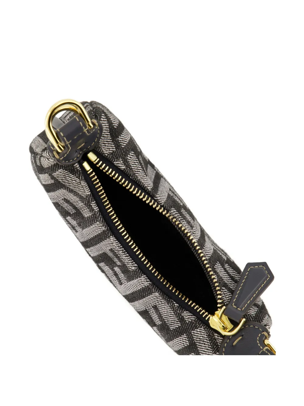 FENDI graphy monogram zipped mini bag Zwart