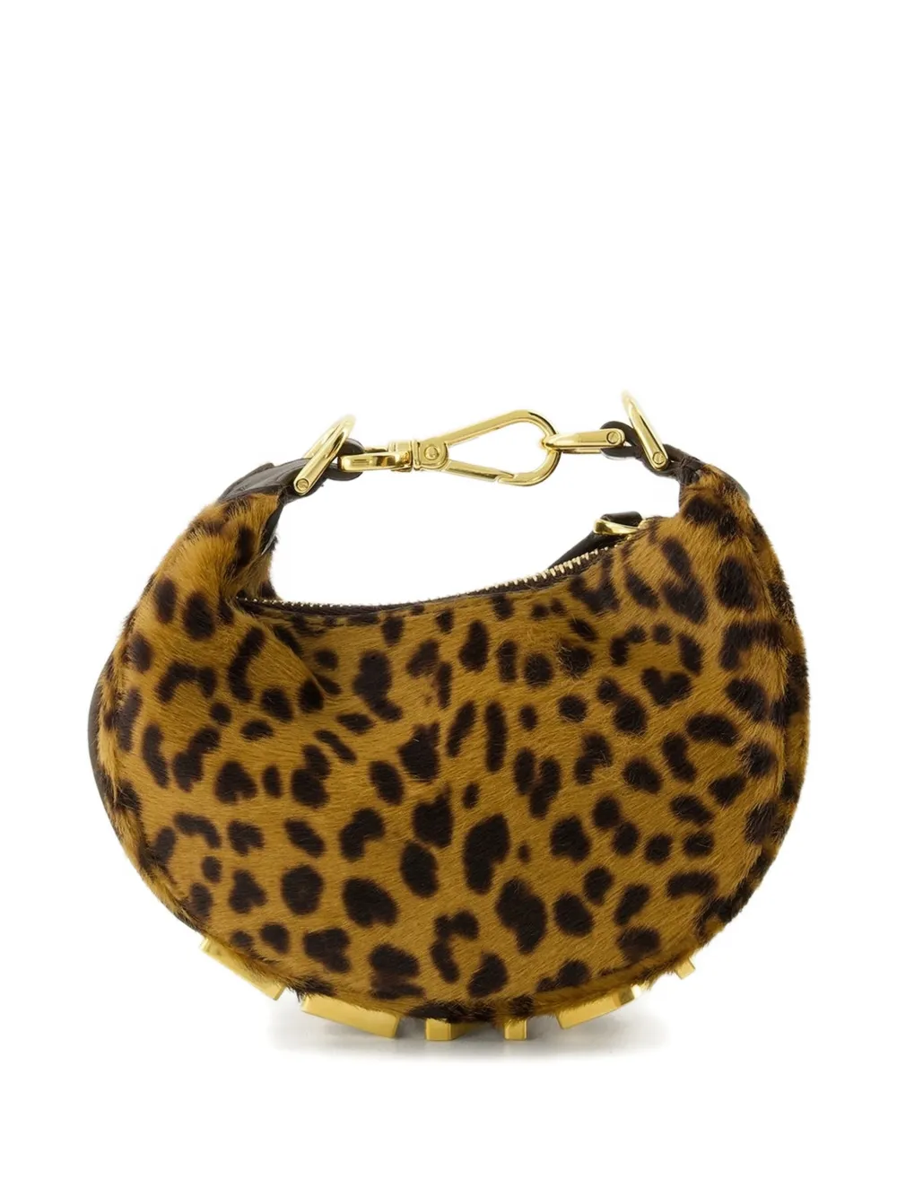 FENDI graphy nano logo-lettering leopard mini bag Bruin