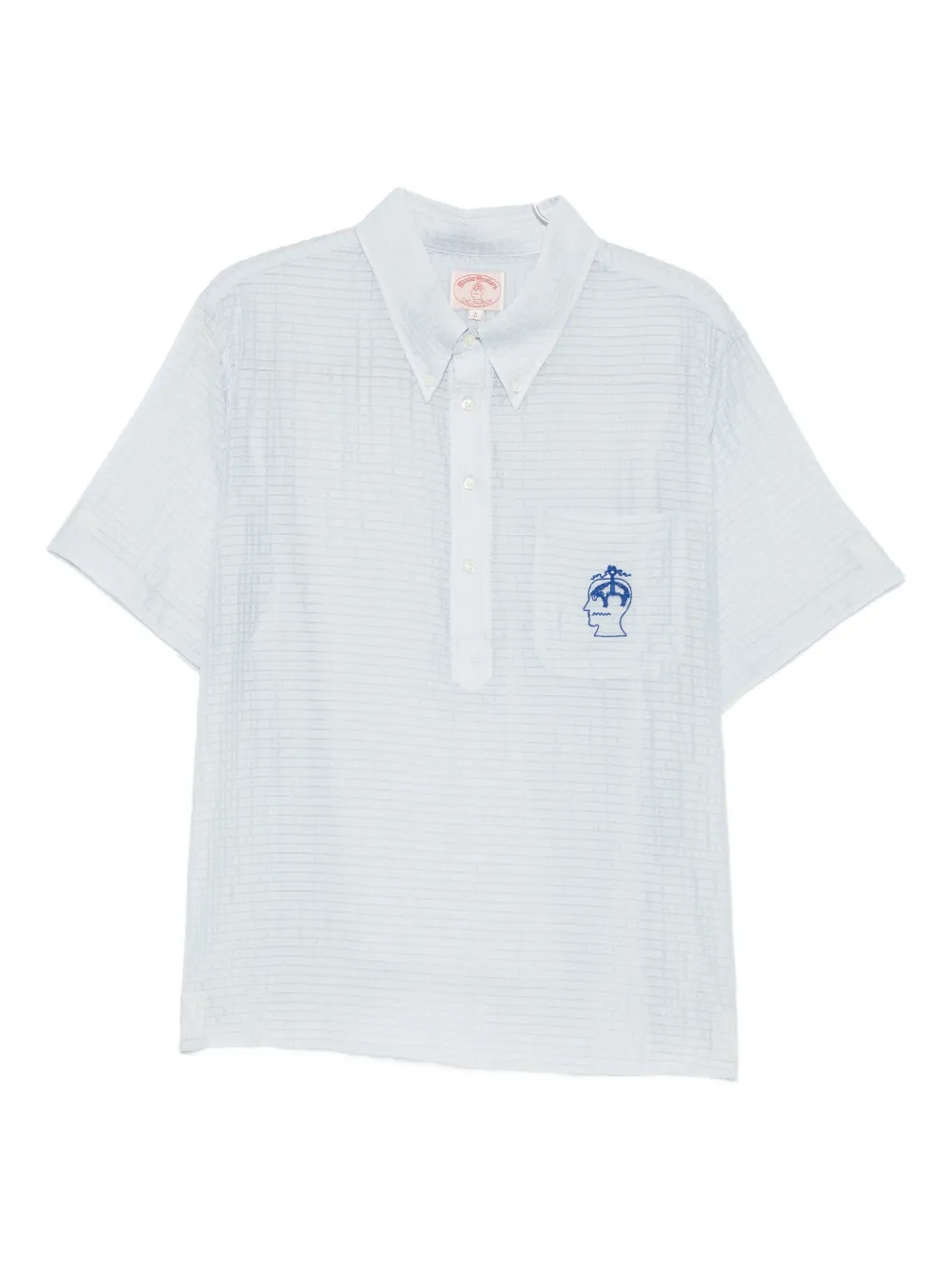 Brain Dead x Brooks Brothers California embroidered textured polo shirt - Blu
