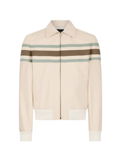 DSQUARED2 Preppy striped leather jacket