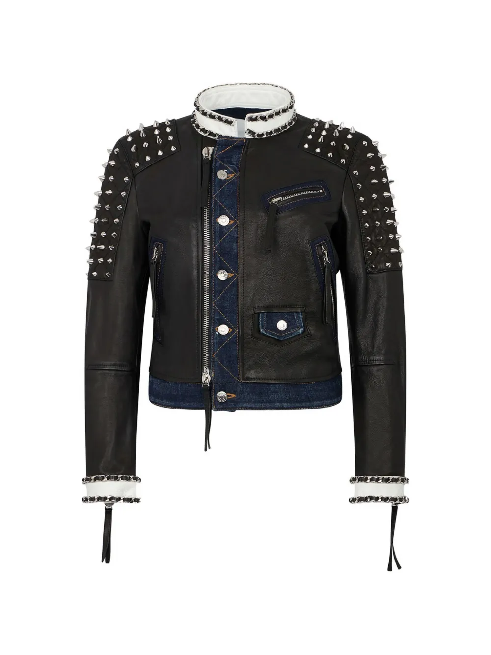 DSQUARED2 studded biker jacket - Schwarz