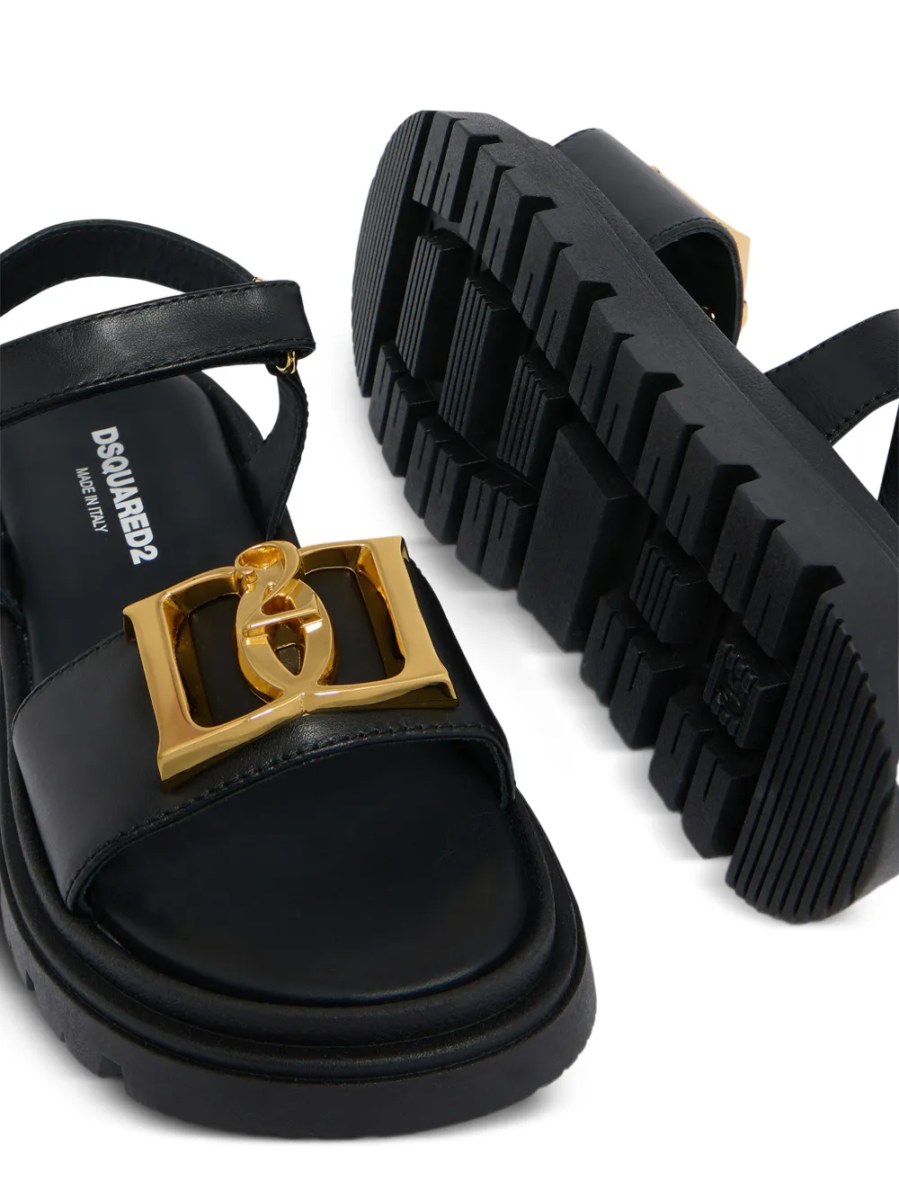 DSQUARED2 KIDS Sandalen met logodetail Zwart